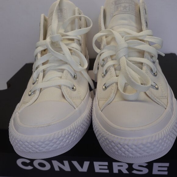 Converse Chuck Taylor Canvas White Mid Top Sneakers Men's 9 Women's 11 NEW - Picture 7 of 13